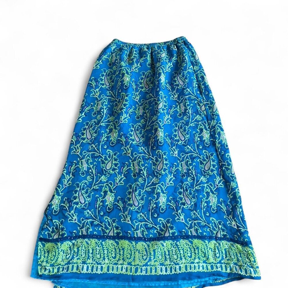 Vintage 100%‎ Silk Midi Skirt Small